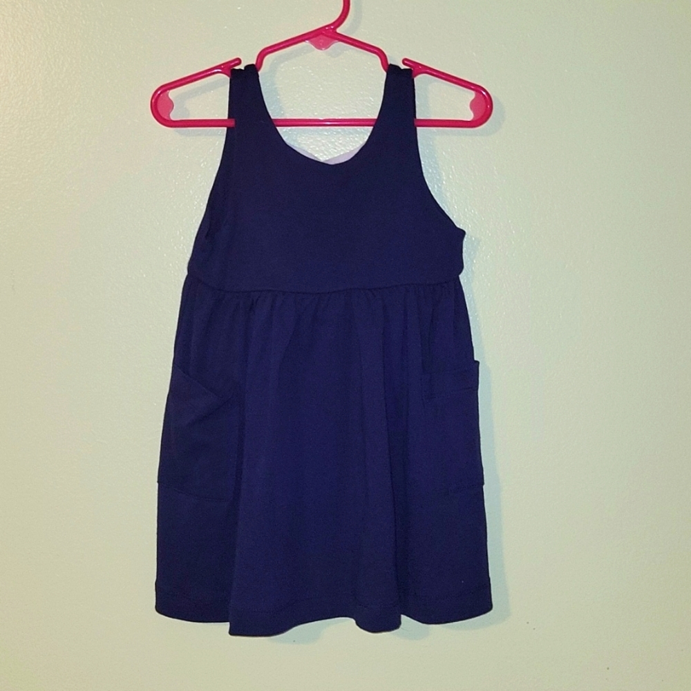 Navy Gray Elephant Crossback Dress, 2T